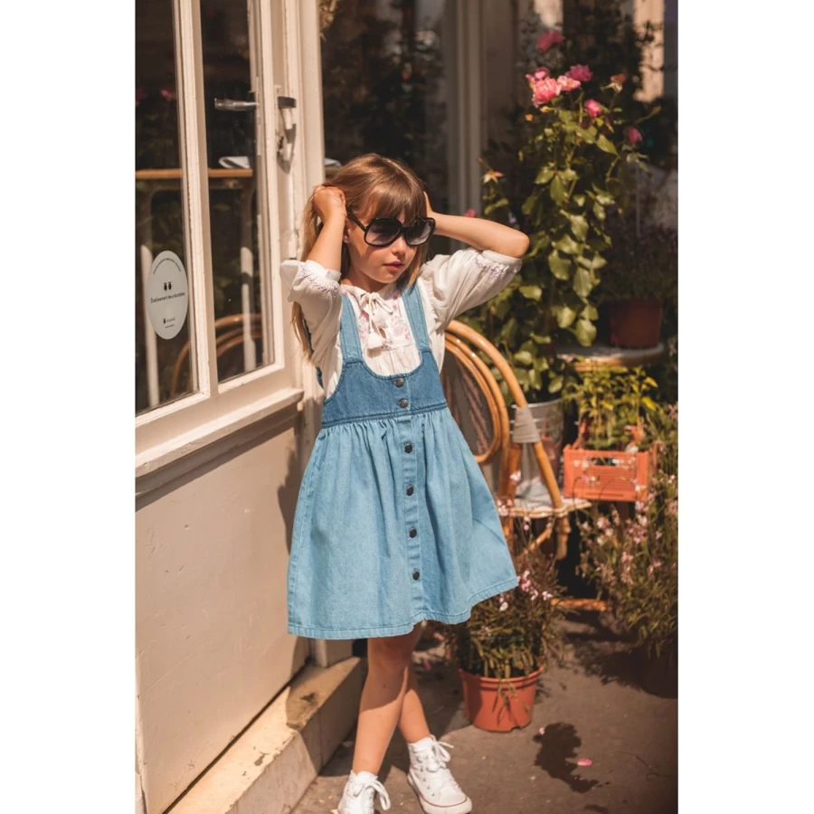 LOUIS LOUISE Girl's Denim Patchwork Dress - Caramba Style