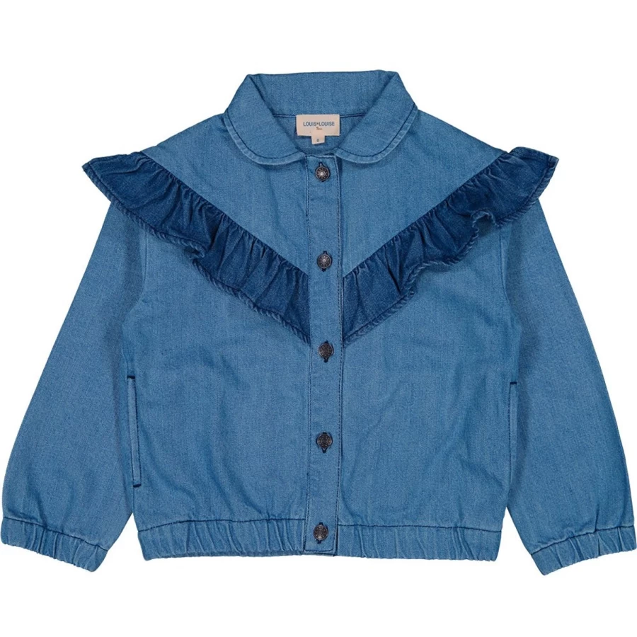 LOUISE LOUIS Girl's Denim Patchwork Jacket - Selma Style Distressed Design