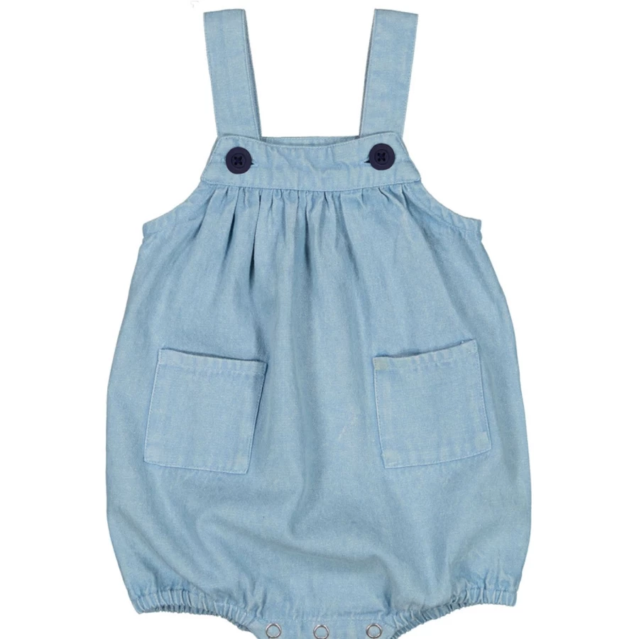 LOUIS LOUISE Baby Overall Aurelien Chambray - Soft Denim Overalls for Infants